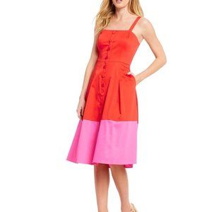 GIANNI BINI Becca Colorblock dress button 0